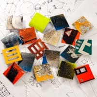 Square “De-SIGN' D.P.W. Brooch® & Vitrified Detritus series