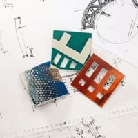 Square “De-SIGN' D.P.W. Brooch® & Vitrified Detritus series